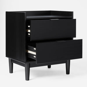 Lee Mid-Century Modern 2-Drawer Nightstand with Sleek Design and Spacious Storage for Every Space