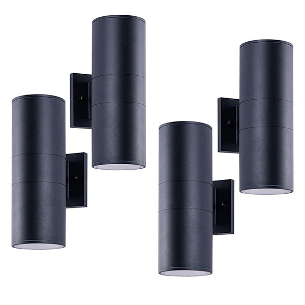English Elm 12in Matte Black Aluminum Outdoor Wall Sconces up Down Lighting for Porch Patio Set of 4 W2312P416007