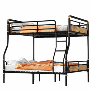 English Elm Full Xl Over Queen Metal Bunk Bed – Stylish Industrial Design With Detachable Feature For Teens! W2580S00013