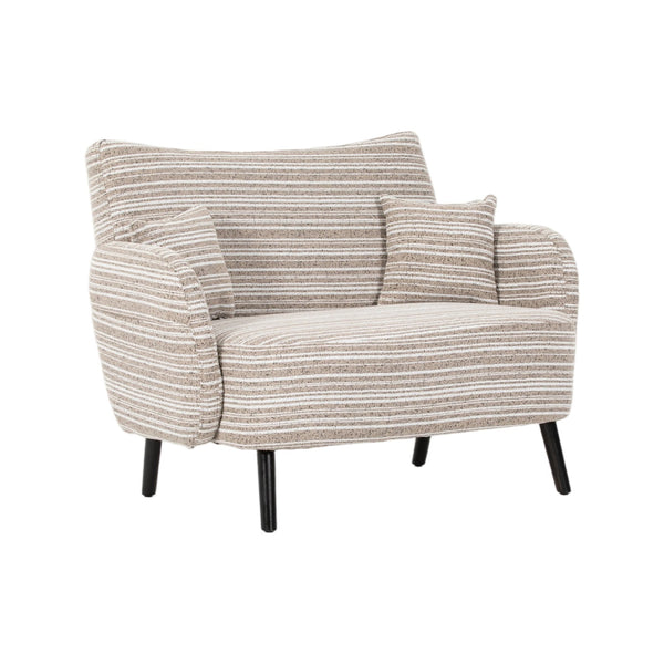 English Elm Modern tufted two-seater sofa with boucle upholstery, tapered legs, storage pockets, cozy compact design khaki W395P376587