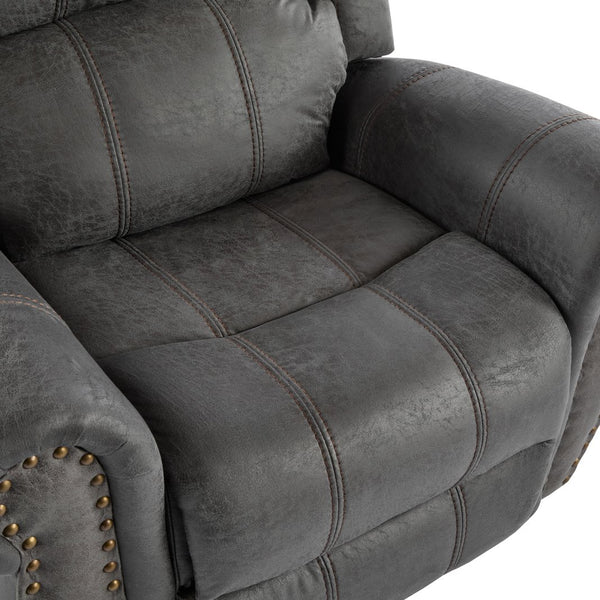 English Elm Christopher Knight Home® - 40.75" Wide Suede Manual Glider Recliner Chair with Rolled Arms, Microfiber Comfort & Infinite Positions Slate N763P264499E