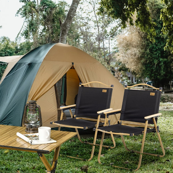 English Elm Outsunny 2 Pack Lightweight Folding Camping Chairs - Portable, Durable, Perfect For Outdoor Adventures W2225P200796-GIGA