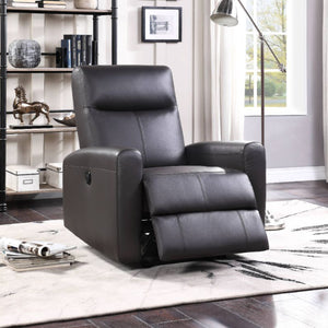 English Elm Top Grain Leather Power Motion Recliner Brown — Tufted Back, Sloped Arms, Modern Comfort & Durable Upholstery B016P317032