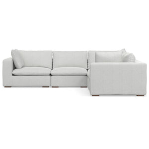 English Elm Jasmine Corner Sectional Sofa - Plush Cloud Grey Comfort For 5, Durable, Easy-Clean Design, Modern Style B136P199256