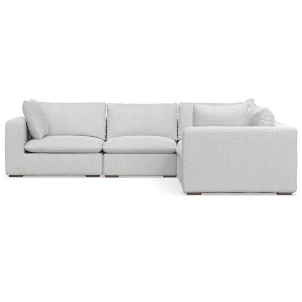English Elm Jasmine Corner Sectional Sofa - Plush Cloud Grey Comfort For 5, Durable, Easy-Clean Design, Modern Style B136P199256