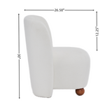 Christopher Knight Home® - Noble House - - Ultra-Soft Modern Low-Back Armless Accent Chair With Skin-Friendly Upholstery And Exquisite Round Pine Wood Feet, For Small Living Spaces, Living Room, Bedroom, Balcony, Office, Reading Nook, White