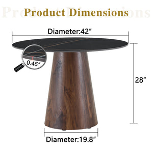English Elm Table and Chair Set 42 Inch Round Stone Top with Rope Woven Wishbone Seats W2920S00144