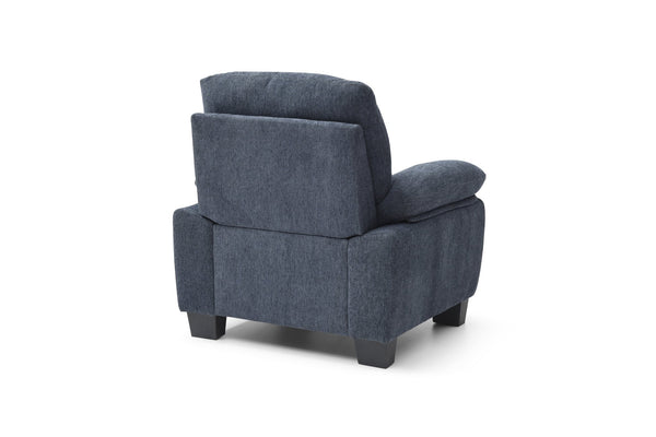 English Elm Summerton Plush Chenille Accent Chair with Removable Back, Coil Spring Seat and Padded Arms Blue 31 L x 36 W x 15 H B078P349521