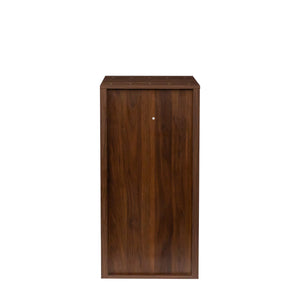 English Elm Brown walnut modular wine bar cabinet with hutch and shelves for dining room storage display W331P282805