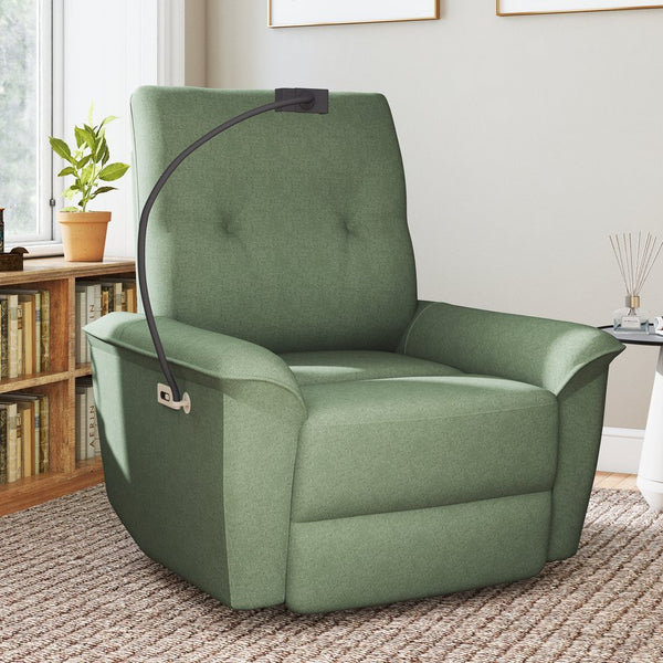 English Elm 270° Swivel Power Recliner Velvet Glider Rocker with Usb Ports for Living Room Dark Green W1028S00059