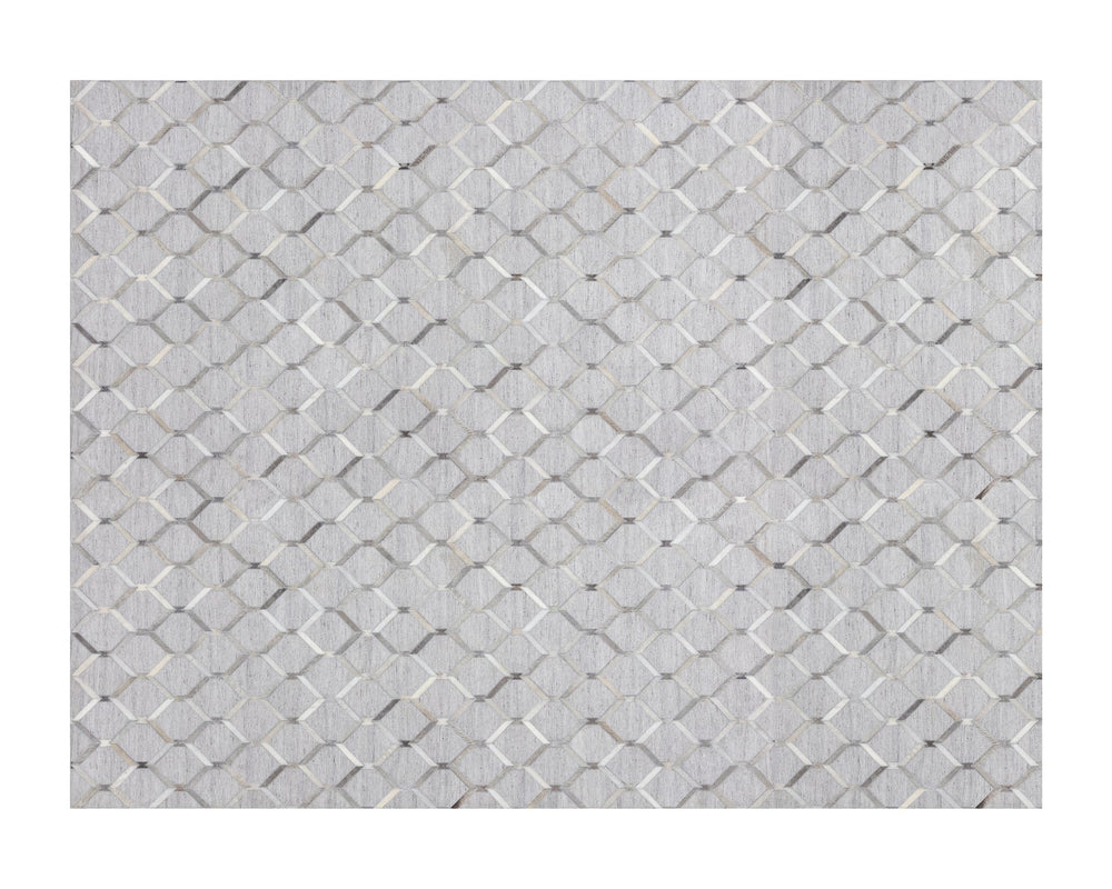 Sunpan Bordeaux Hand-Made Rug - Unique Grey Pattern Crafted from Viscose & Cowhide for Timeless Elegance 9' X 12'