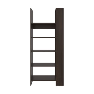 English Elm Bookcase, 5-Shelf Dark Walnut Engineered Wood Tall Organizer – Sturdy Modern Display Storage 67.3"H x 28.6"W x 15.3"D B097P369421