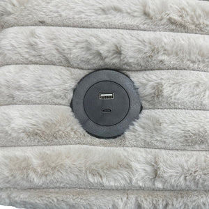 English Elm Oversized Chaise Lounge Sofa with Dual Cup Holders and USB Ports, Plush Upholstery for Lounging taupe 69 L x 59 W x 22 H B2741P284432