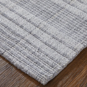 Feizy Rugs T34t8018 Highview Handwoven Polyester Rug - Modern Striped Design With Textured Depth For Stylish Spaces Gray,Ivory Polyester T34t8018gry000f00