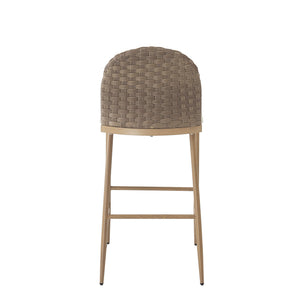 English Elm 25" Farmhouse Counter Stools Set of 2 Woven Rattan Back Iron Frame Kitchen Island N762P329089D