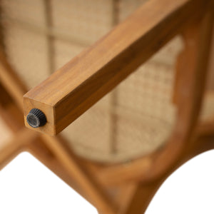 English Elm Christopher Knight Home® - Netro Acacia Wood Dining Chair Set of 2 with Light Brown Wicker Rattan Backrest Rustic Teak Comfort (96) N775P321708T