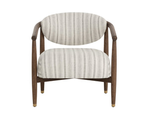 Sunpan SIGRID Lounge Chair - Elegant Antique Brown with Striped Upholstery for Timeless Comfort and Style 112740