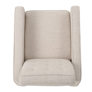 English Elm Christopher Knight Home® - Fabric Recliner Chair Mid-Century Modern Pushback Single Sofa with Tufted Cushion, Birch Legs, Cozy Comfort Wheat 60741.00WET