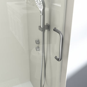 English Elm 56" Frameless Single Sliding Shower Door Tempered Glass Walk-in Bath Enclosure Brushed Nickel W1573P342102