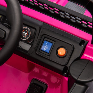 English Elm 12v Kids Electric Ride on Truck with Parental Remote Four Wheel Suspension and Led Lights Pink W1578P187456