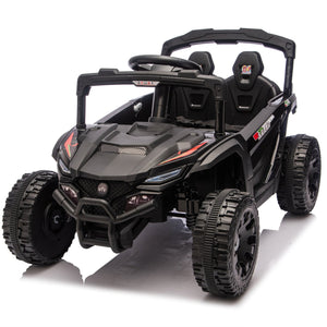 English Elm 24v Kids Utv Ride on with Dual 80w Motors Remote Control and Four Wheel Suspension Black W1578P342134