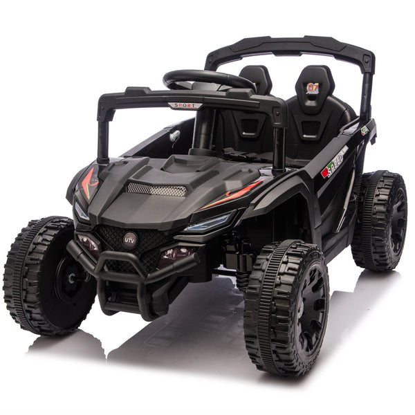 English Elm 24v Kids Utv Ride on with Dual 80w Motors Remote Control and Four Wheel Suspension Black W1578P342134