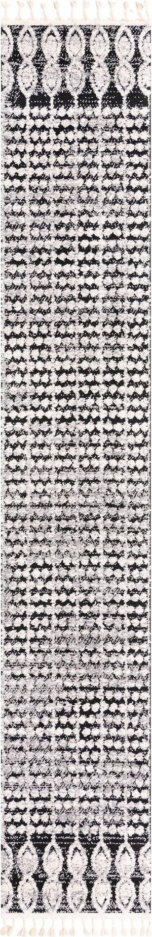 Unique Loom Cherokee Asheville Machine Made Geometric Rug Charcoal, Ivory/Gray 2' 0" x 12' 2"