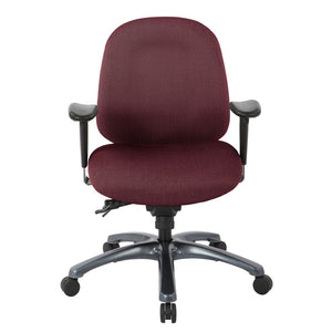 OSP Home Furnishings Multi-function Mid Back Ergonomic Office Chair with Lumbar Support and Titanium Base 8512-298