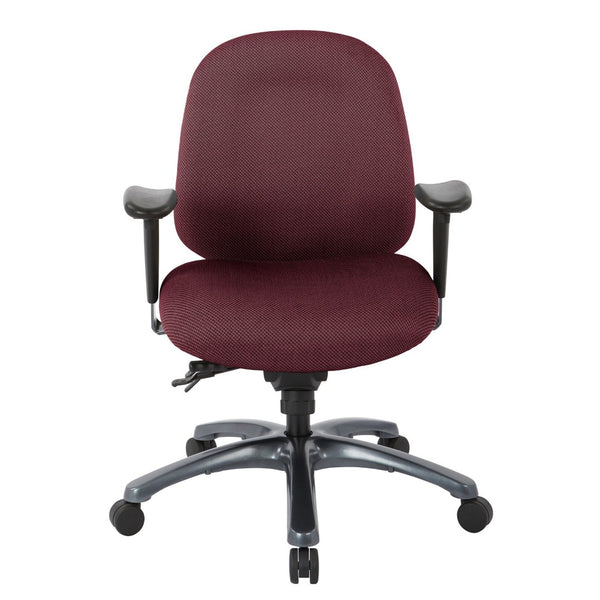 OSP Home Furnishings Multi-function Mid Back Ergonomic Office Chair with Lumbar Support and Titanium Base 8512-298