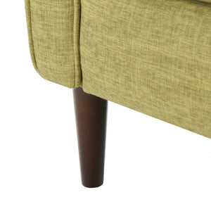 English Elm Christopher Knight Home® - Fabric Recliner Chair Mid-Century Modern Pushback Single Sofa with Tufted Cushion, Birch Legs, Cozy Comfort Green 60741.00MGRN