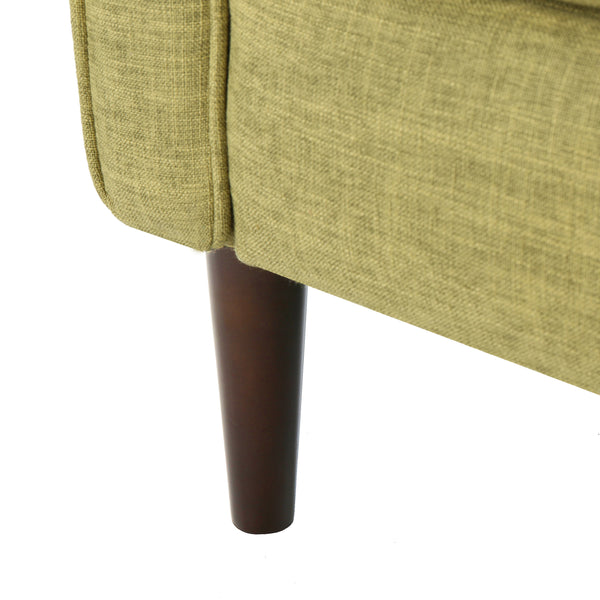 English Elm Christopher Knight Home® - Fabric Recliner Chair Mid-Century Modern Pushback Single Sofa with Tufted Cushion, Birch Legs, Cozy Comfort Green 60741.00MGRN