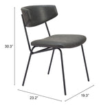 Charon Dining Chair - Set of 2 Vintage Black 110259 Zuo Modern