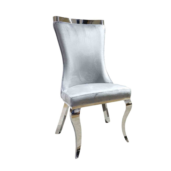 English Elm Glam 2-Piece Side Chair Set With Tiger Print Upholstered Seat And Silver Legs For Stylish Spaces B2741S00729