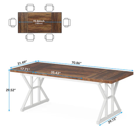 English Elm Woodgrain Walnut Look Bar Height Table with Hexagonal Base for Home Loft Dining T3971P450651