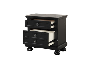 English Elm Meade Chic Nightstand with Felt-Lined Top Drawer, Full-Extension Storage, Durable Wood Veneer Finish Black 30 L x 32.8 W x 21.5 H B078P301542