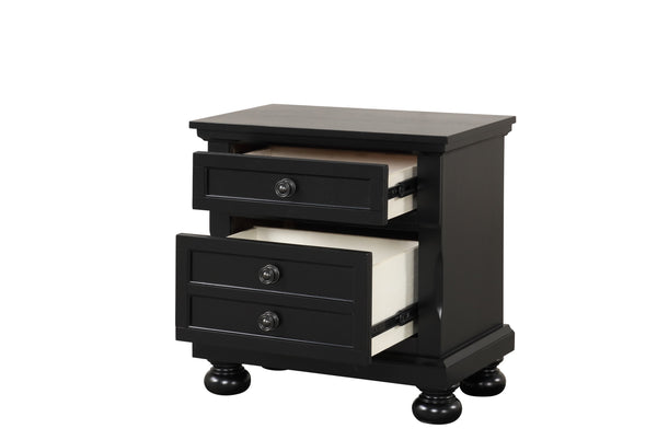 English Elm Meade Chic Nightstand with Felt-Lined Top Drawer, Full-Extension Storage, Durable Wood Veneer Finish Black 30 L x 32.8 W x 21.5 H B078P301542