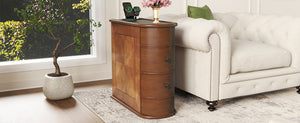 English Elm End Table With Built-In Charging Station & Storage Drawers - Fully Assembled, No Assembly Needed! W2593P289124