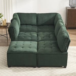 English Elm United We Win U-Shaped Modular Sectional Sofa With Reversible Chaise - 6-Seat Comfort & Style W1568S00156-GIGA