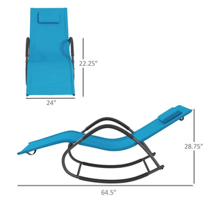 English Elm Outsunny Zero Gravity Rocking Chair – Weather-Resistant Outdoor Lounger With Adjustable Pillow & Comfort W2225P229185-GIGA