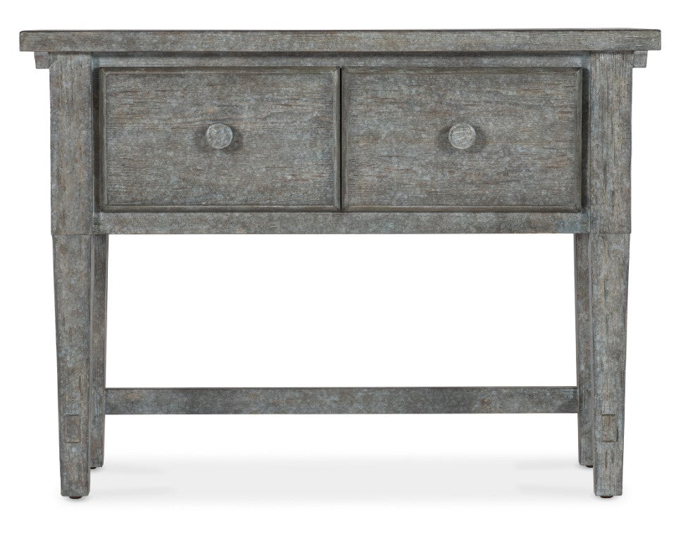 Hooker Furniture Commerce Belgian Stonewashed Console Table With Soft-Close Drawers, Tapered Legs, Pine Veneer Charm 7228-85097-45