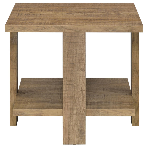 English Elm Runnion Rustic Mango Wood 2 Piece Coffee and End Table Set with Open Shelves B062S01477
