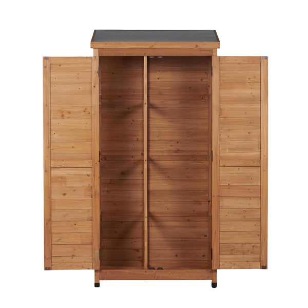 English Elm Outdoor Cedar Storage Cabinet Farmhouse Vertical Shed for Backyard Patio Garden Tools W2640P291256