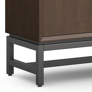 English Elm Banting Solid Rubberwood Storage Cabinet with Graphite Metal Base for Home Office B136P436060