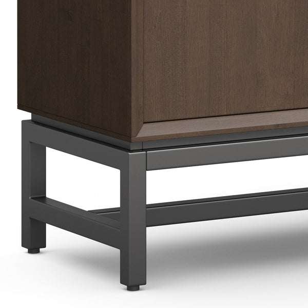English Elm Banting Solid Rubberwood Storage Cabinet with Graphite Metal Base for Home Office B136P436060