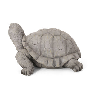 English Elm Christopher Knight Home® - TURTLE Handcrafted Outdoor Garden Statue in Dark Gray Cast Stone, Weather-Resistant Vintage Accent (12.5" W) 70872.00DGRY