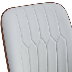 English Elm Table And Chair Set - 48.4" White Sintered Stone Dining Table With 4 Ergonomic Pu Chairs, Modern Style W1151S04208-GIGA