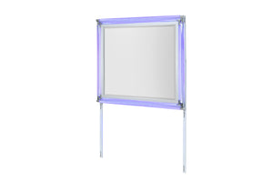 English Elm LAURA Silver Mirror with LED Light, Large Sleek Silver Frame, Solid Wood/MDF, Fits Matching Dresser B201P294745