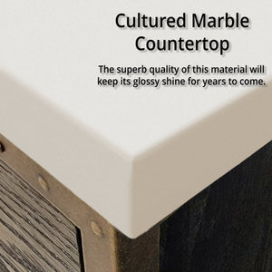 English Elm Grey Oak Double Bath Vanity With Cultured Marble Top, Soft-Close Drawers & Ample Storage Space B2731P260343