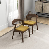 English Elm Ashcroft Furniture - Dakota Dark Yellow Velvet Dining Chair (Set Of 2)