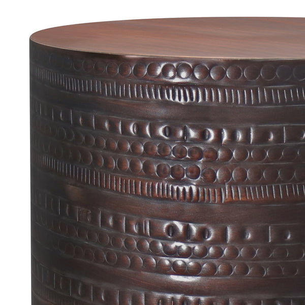 English Elm Johnsen 15" Wide Tribal Pattern Metal Accent Table - Handcrafted Iron In Rich Oil Rubbed Bronze Finish B136P158963